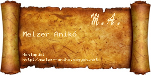 Melzer Anikó névjegykártya